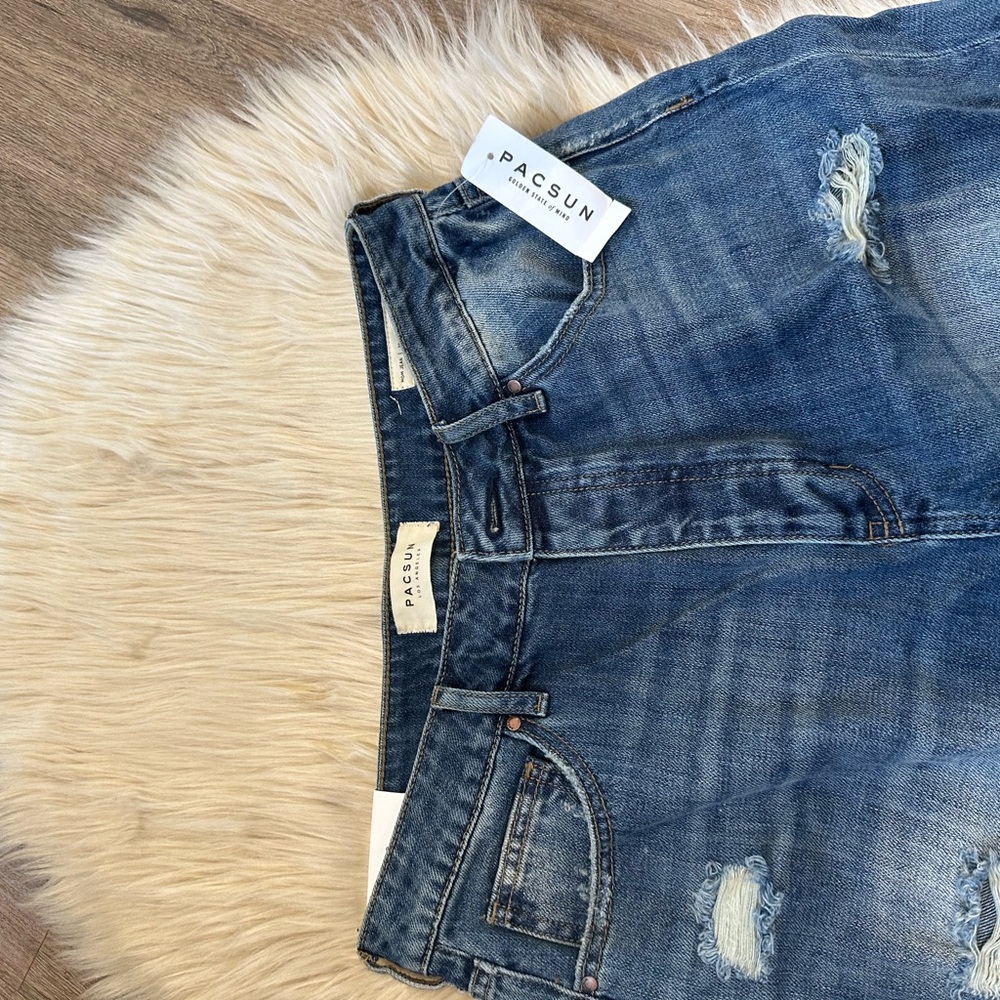 PacSun Women's Dark Blue Boyfriend Jeans